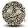 3 пенса 1933 года - Новая Зеландия - 2 дубины Пату - George V