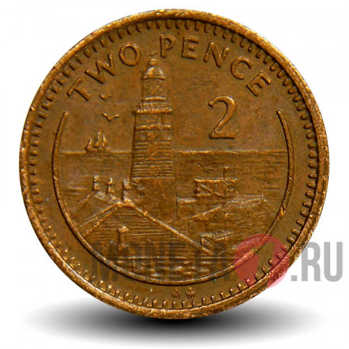 2 пенса 1991 года - AА - Гибралтар - Маяк