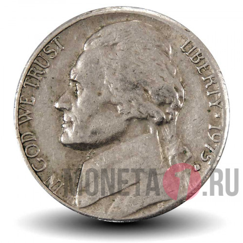 5 центов 1975 года - Усадьба Монтичелло (Monticello) - США - D