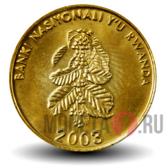 5 франков 2003 года - Руанда - Цветок кофейного дерева