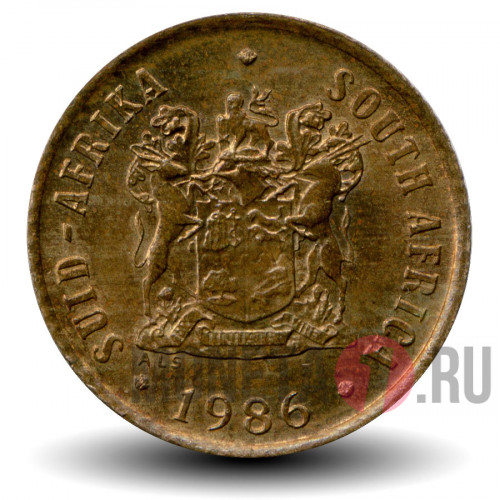1 цент 1986 года - ЮАР - Воробьи