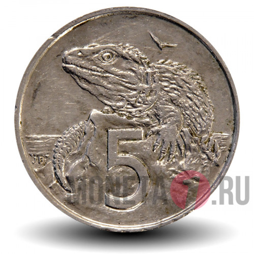 5 центов 1988 года - Новая Зеландия - Ящерица Гаттерия