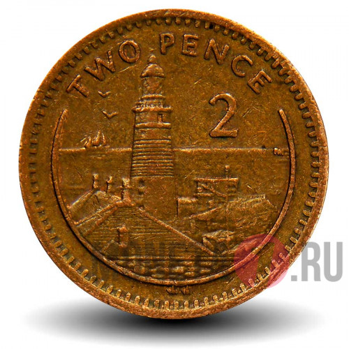 2 пенса 2001 года - AА - Гибралтар - Маяк