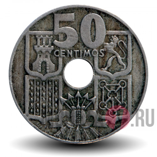 50 centimos 1949 года - Якорь - Испания