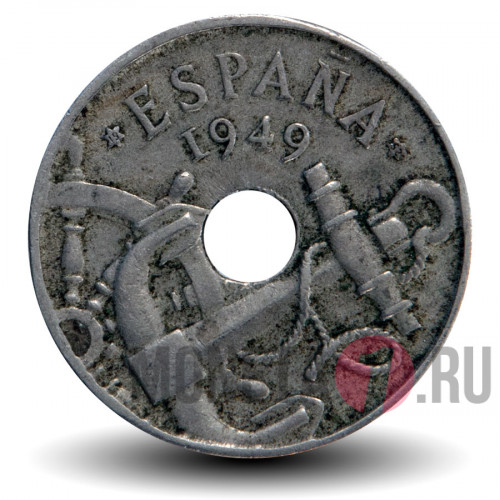 50 centimos 1949 года - Якорь - Испания