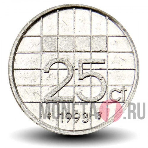25 центов 1993 года - Нидерланды - Беатрикс