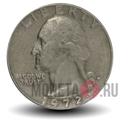25 центов 1972 года - США - Джордж Вашингтон - D