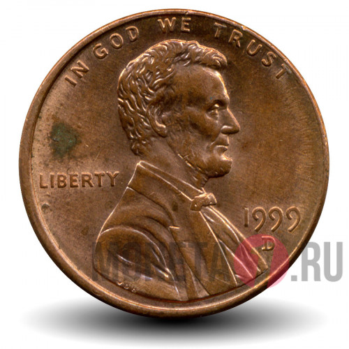 1 цент 1999 года - США - D