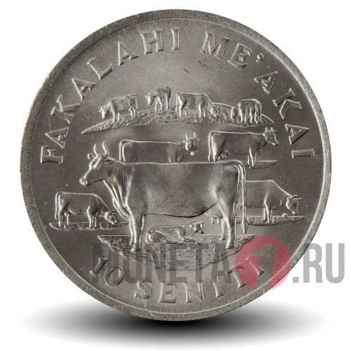 10 сенити 1975 года - FAO - Острова Тонга - Коровы