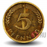 5 пфеннигов 1950 года - ФРГ - Дуб - F