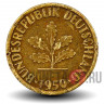 5 пфеннигов 1950 года - ФРГ - Дуб - F