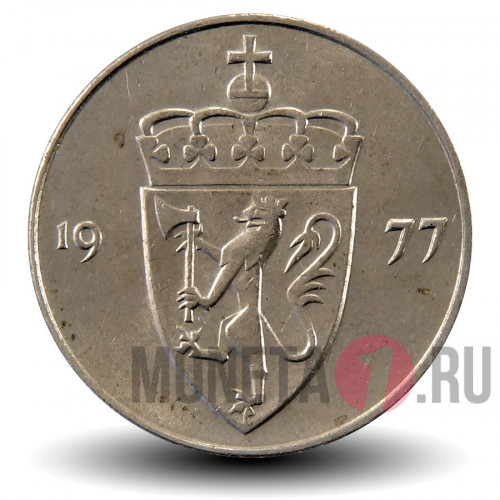 50 эре 1977 года - Норвегия - Олав V