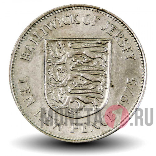 10 пенсов 1975 года - Остров Джерси - Елизавета II