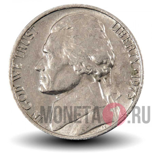 5 центов 1973 года - Усадьба Монтичелло (Monticello) - США