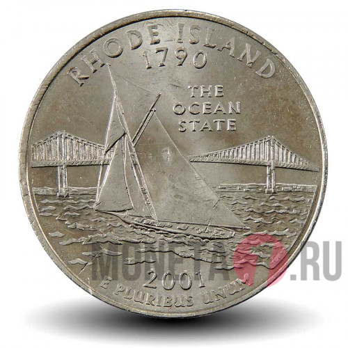 Quarter США 2001 год - Род-Айленд - D