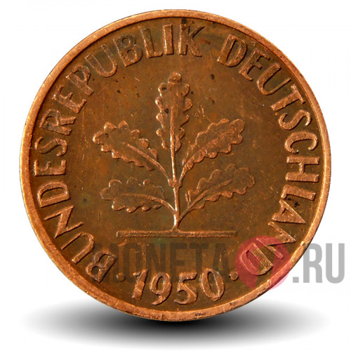 1 пфенниг 1950 года - ФРГ - G