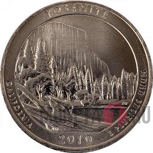 25 центов "Йосемити, Калифорния" 2010 года - Национальные парки - P