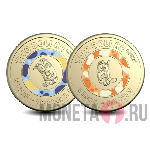 Набор 2 доллара 2026 года - мультфильм Блуи- Австралия