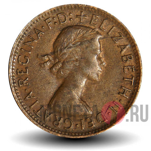1 пенни 1959 года - Австралия - Кенгуру (точка после "PENNY")