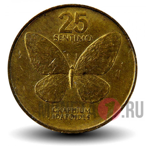 25 сентимо 1989 года - Филиппины - Бабочка