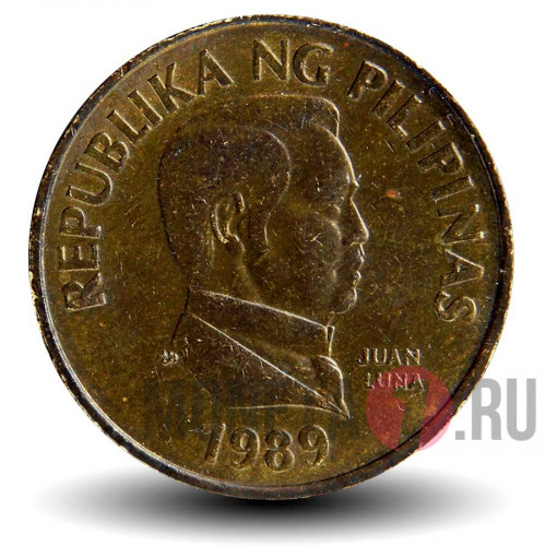25 сентимо 1989 года - Филиппины - Бабочка