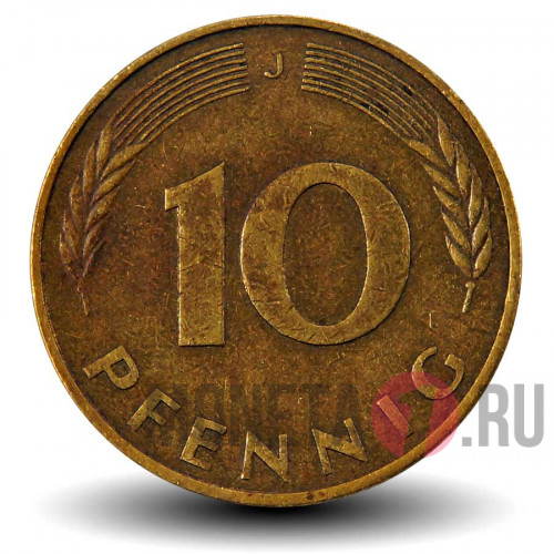 10 пфеннигов 1980 года - ФРГ - J