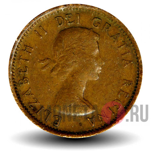 1 цент 1955 года - Канада - Кленовый лист