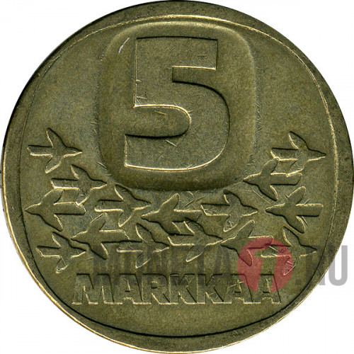 5 марок ледокол Urho - Финляндия 1982 года