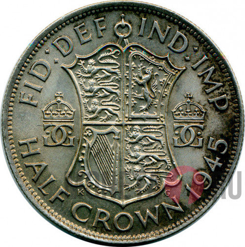 - Half crown - 1945 год - Georgivs VI - Англия