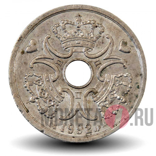 1 крона 1992 года - Дания - Маргарита II