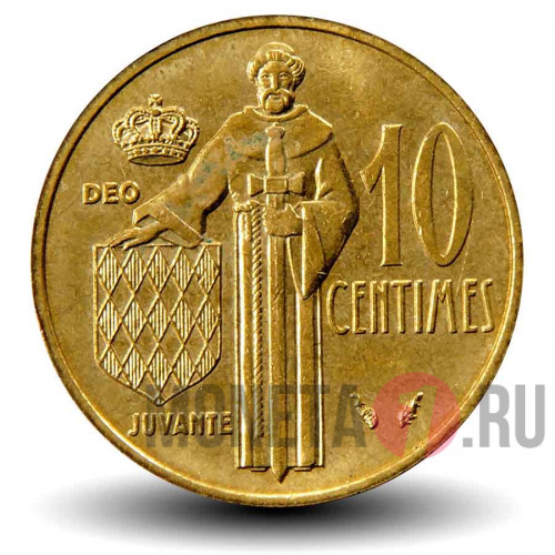 10 сантимов 1962 года - Монако - Ренье III