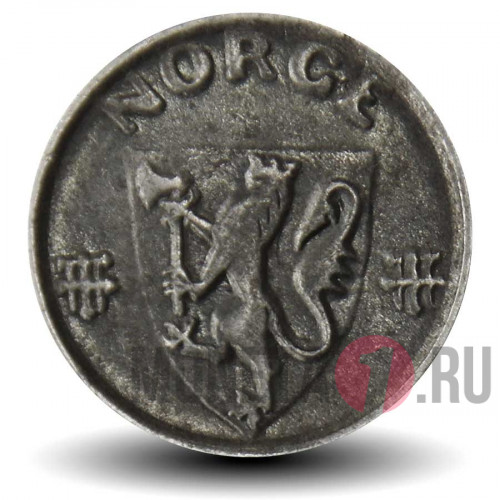 1 эре - Норвегия 1943г. Оккупация Норвеги WWII