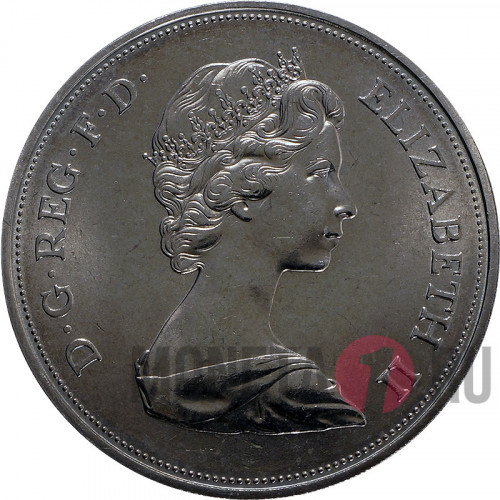 25 NEW PENCE 1972 год "Silver Wedding" - Англия