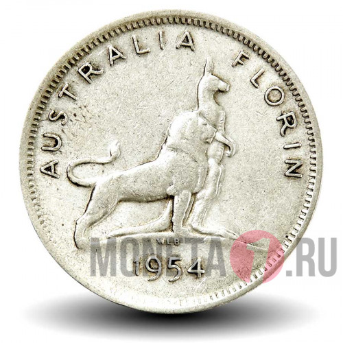 1 флорин 1954 года - Королевский визит - Австралия
