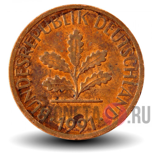1 пфенниг 1991 года - ФРГ - D