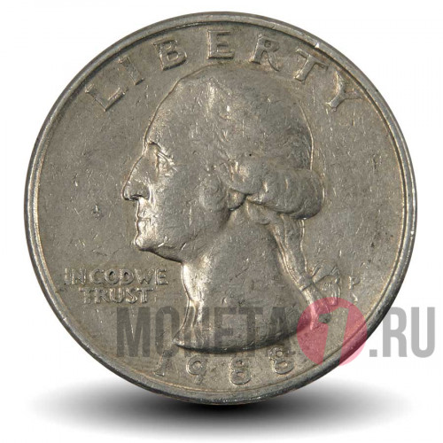 25 центов 1988 года - США - Джордж Вашингтон - P