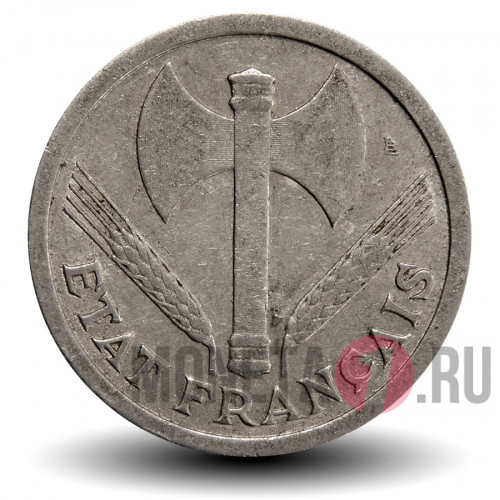 2 франка 1943 года - Франция - Правительство Виши - Без литеры