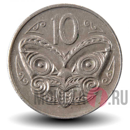 10 центов 1981 года - Новая Зеландия - Маска Маори