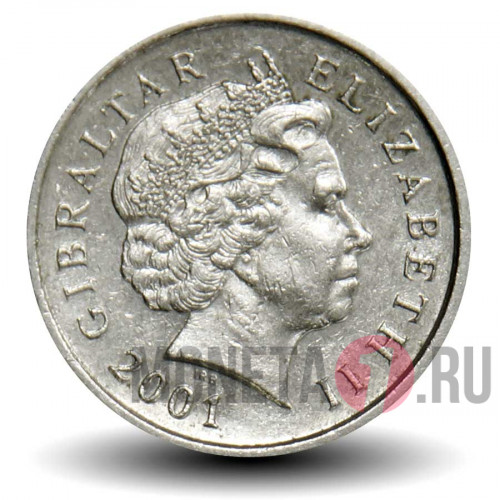 5 пенсов 2001 года - Гибралтар - Обезьяна - АА