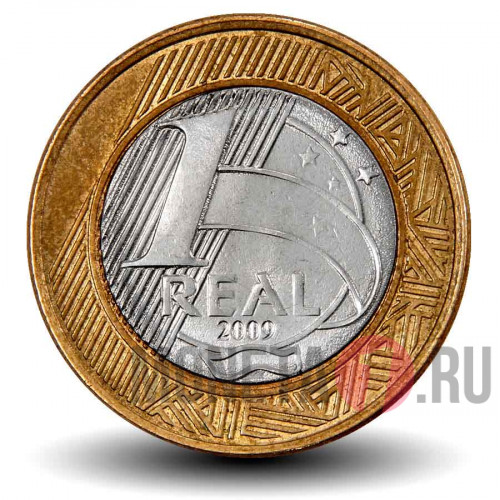 1 реал 2009 года - Бразилия - Скульптура Республики - XF
