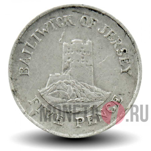 5 пенсов 1991 года - Остров Джерси - Елизавета II