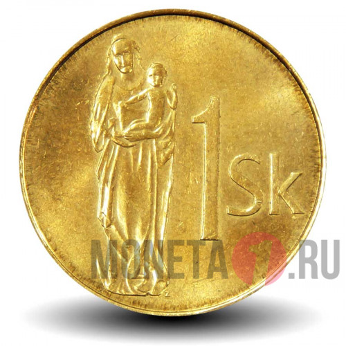 1 крона 2002 года - Словакия - Мадонна с ребенком