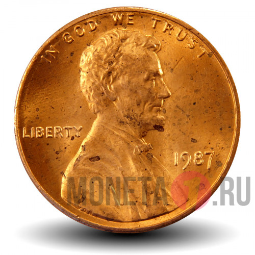 1 цент 1987 года - США - В блеске