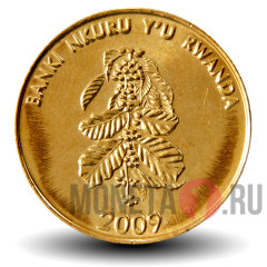 5 франков 2009 года - Руанда - Цветок кофейного дерева