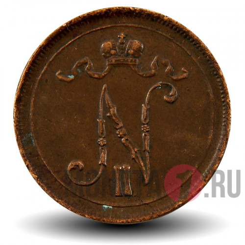 10 пенни 1916 года - Финляндия - Вензель Николая II
