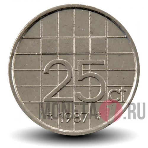 25 центов 1987 года - Нидерланды - Беатрикс