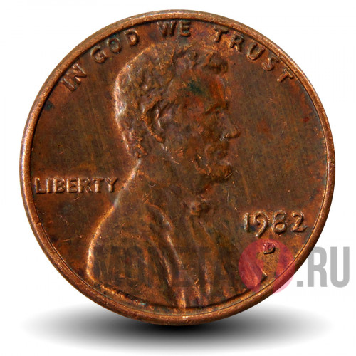 1 цент 1982 года - США - D