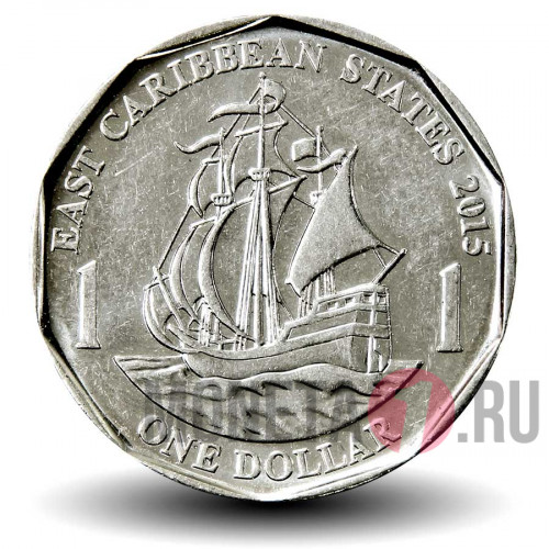 1 доллар 2015 года - Восточные Карибские территории - Парусник