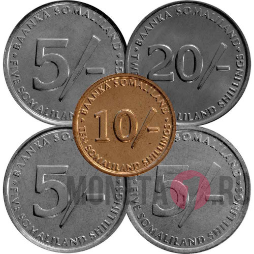 Набор монет Сомалиленда 2002-2005 гг - Животные