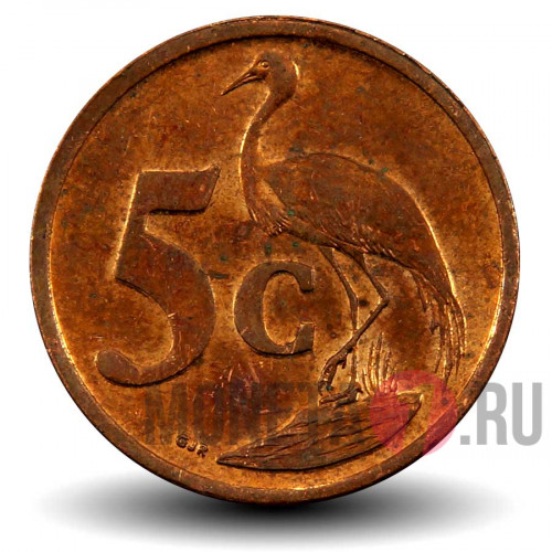 5 центов 2010 года - ЮАР - Синий журавль